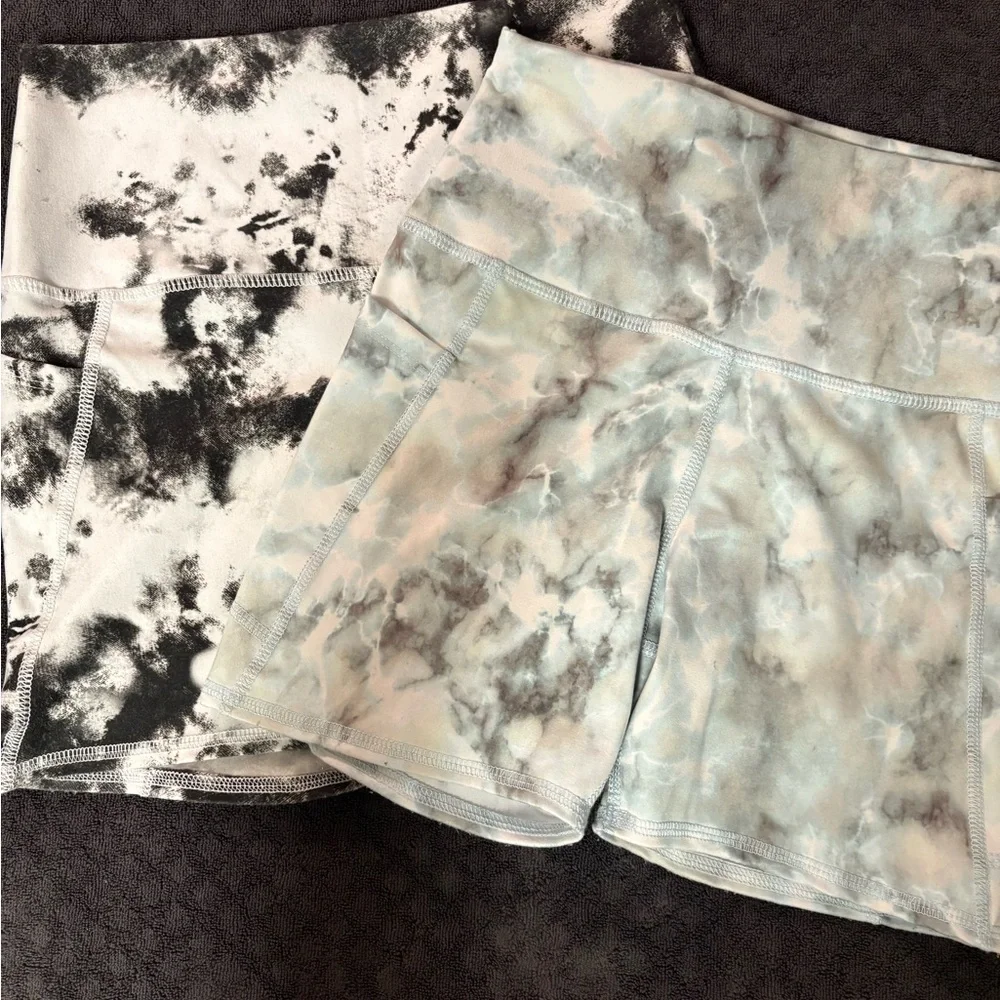 2 pair Women’s Evolution & Creation Tie-Dye Bike Shorts Size L